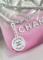 CC HOBO MINI 20CM PINK WHITE LAMBSKIN - Image 4