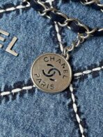CC MEDIUM 37 CROSSBODY BAG IN BLUE DENIM WITH CHAIN - Image 5