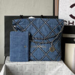 CC MEDIUM 37 CROSSBODY BAG IN BLUE DENIM WITH CHAIN - Image 2