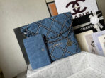 CC MEDIUM 37 CROSSBODY BAG IN BLUE DENIM WITH CHAIN - Image 3