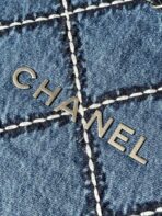 CC LARGE 42 CROSSBODY BAG IN BLUE DENIM WITH CHAIN - Image 6