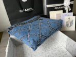 CC LARGE 42 CROSSBODY BAG IN BLUE DENIM WITH CHAIN - Image 5