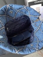 CC LARGE 42 CROSSBODY BAG IN BLUE DENIM WITH CHAIN - Image 9