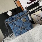 CC MINI 20 CROSSBODY BAG IN BLUE DENIM WITH CHAIN - Image 2