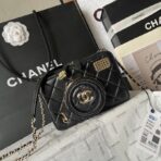 CC 16 CAMERA BAG IN BLACK CALFSKIN AND GOLD PLATED METAL - Image 2