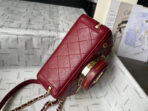 CC 16 CAMERA BAG IN BURGUNDY RED CALFSKIN AND GOLD PLATED METAL - Image 10