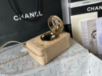 CC 16 CAMERA BAG IN DARK BEIGE CALFSKIN AND GOLD PLATED METAL - Image 5
