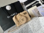 CC 16 CAMERA BAG IN DARK BEIGE CALFSKIN AND GOLD PLATED METAL - Image 3