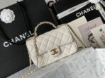 CC MINI 18 FLAP BAG IN WHITE LAMBSKIN - Image 3
