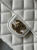 CC MINI 18 FLAP BAG IN WHITE LAMBSKIN - Image 8