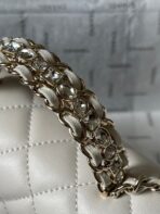 CC MINI 18 FLAP BAG IN WHITE LAMBSKIN - Image 7
