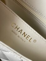 CC MINI 18 FLAP BAG IN WHITE LAMBSKIN - Image 6