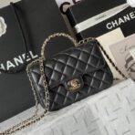 CC MINI 18 FLAP BAG IN BLACK LAMBSKIN - Image 2