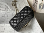 CC MINI 18 FLAP BAG IN BLACK LAMBSKIN - Image 6