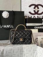 CC MINI 18 FLAP BAG IN BLACK LAMBSKIN - Image 3