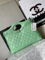 CC MEDIUM 36 SHOPPING BAG IN GREEN MINT CALFSKIN - Image 3