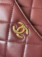 CAMERA BAG 18 IN BUCCANEER RED QUILTED LAMBSKIN DOUBLE C GOLD COIN - Image 9