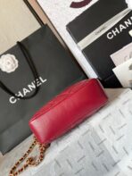 CAMERA BAG 18 IN RED QUILTED LAMBSKIN DOUBLE C GOLD COIN - Image 10
