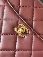CAMERA BAG 24 IN BUCCANEER RED QUILTED LAMBSKIN DOUBLE C GOLD COIN - Image 9