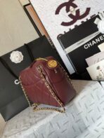 CAMERA BAG 24 IN BUCCANEER RED QUILTED LAMBSKIN DOUBLE C GOLD COIN - Image 8
