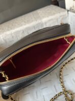 CAMERA BAG 24 IN BLACK QUILTED LAMBSKIN DOUBLE C GOLD COIN - Image 4