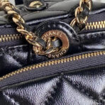 MEDIUM CAMERA BAG 23 IN BLACK LAMBSKIN GOLD HARDWARE - Image 7