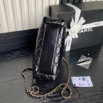 MEDIUM CAMERA BAG 23 IN BLACK LAMBSKIN GOLD HARDWARE - Image 9