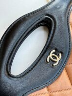 MINI SHOPPING BAG 20 IN BLACK MIX TAWNY BROWN LAMBSKIN GOLD-TONE METAL - Image 4