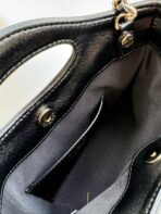 MINI SHOPPING BAG 20 IN BLACK MIX TAWNY BROWN LAMBSKIN GOLD-TONE METAL - Image 6