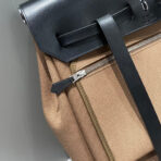 HERBAG A DOS ZIP RETOURNE BACKPACK 29 IN BROWN CANVAS AND BLACK - Image 7