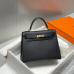 KELLY 25CM IN NOIR   GOLD HARDWARE