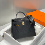 KELLY 25CM IN NOIR   GOLD HARDWARE - Image 3