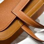 HALZAN 25 HANDLE BAG IN DULL ORANGE GRAINED - Image 7