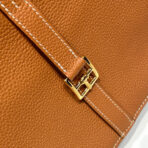 HALZAN 25 HANDLE BAG IN DULL ORANGE GRAINED - Image 8