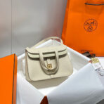 HALZAN 25 HANDLE BAG IN BEIGE GRAINED - Image 7