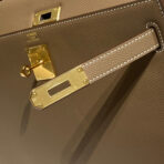 KELLY 32CM IN ETOUPE   GOLD HARDWARE - Image 4