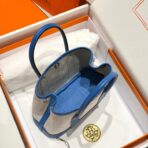 GARDEN PARTY 23CM IN WHITE MIX BLACK TOILETS COTTON CANVAS AND BLUE - Image 2