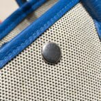 GARDEN PARTY 23CM IN WHITE MIX BLACK TOILETS COTTON CANVAS AND BLUE - Image 5