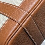 GARDEN PARTY 23CM IN WHITE TOILETS COTTON CANVAS AND BROWN - Image 4