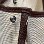 GARDEN PARTY 23CM IN BEIGE TOILETS COTTON CANVAS AND DARK BROWN - Image 5