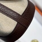 GARDEN PARTY 23CM IN BEIGE TOILETS COTTON CANVAS AND DARK BROWN - Image 9