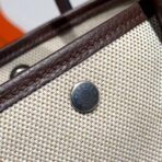 GARDEN PARTY 23CM IN BEIGE TOILETS COTTON CANVAS AND DARK BROWN - Image 7