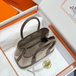 GARDEN PARTY 23CM IN WHITE TOILETS COTTON CANVAS AND TAUPE - Image 2