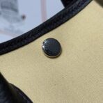 GARDEN PARTY 30CM IN DARK BEIGE TOILETS COTTON CANVAS AND BLACK - Image 6