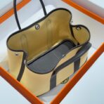 GARDEN PARTY 30CM IN DARK BEIGE TOILETS COTTON CANVAS AND BLACK - Image 3