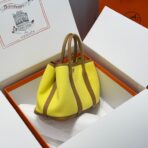 GARDEN PARTY 30CM IN YELLOW TOILETS COTTON CANVAS AND BEIGE MARFA - Image 2