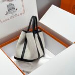 GARDEN PARTY 30CM IN WHITE TOILETS COTTON CANVAS AND BLACK  BLUE CANVAS ON SIDE OTHER - Image 2