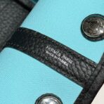 GARDEN PARTY 30CM IN WHITE TOILETS COTTON CANVAS AND BLACK  SKY BLUE CANVAS ON SIDE OTHER - Image 4