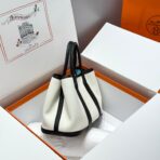 GARDEN PARTY 30CM IN WHITE TOILETS COTTON CANVAS AND BLACK  SKY BLUE CANVAS ON SIDE OTHER - Image 2