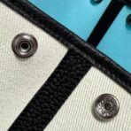 GARDEN PARTY 30CM IN WHITE TOILETS COTTON CANVAS AND BLACK  SKY BLUE CANVAS ON SIDE OTHER - Image 9